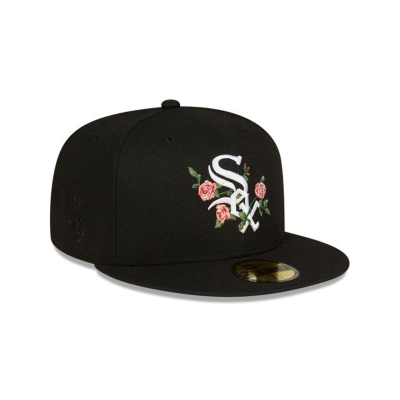 Black Chicago White Sox Hat - New Era MLB Bloom 59FIFTY Fitted Caps USA4581962